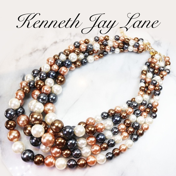 NEW! KENNETH JAY LANE 5-Strand Pearl Necklace - Picture 5 of 16